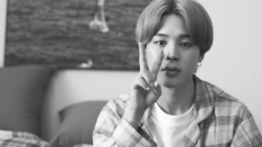 BTS Community Post - black and white jimin hits so different