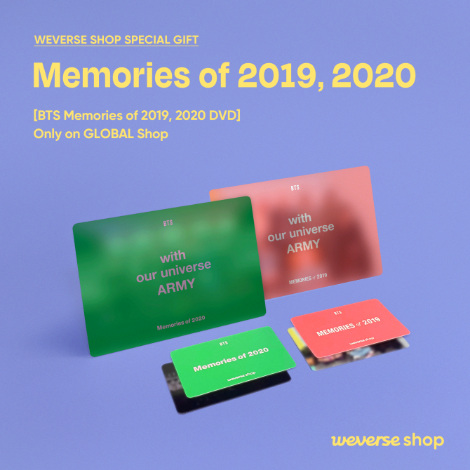 BTS memories 2019 2020 2021