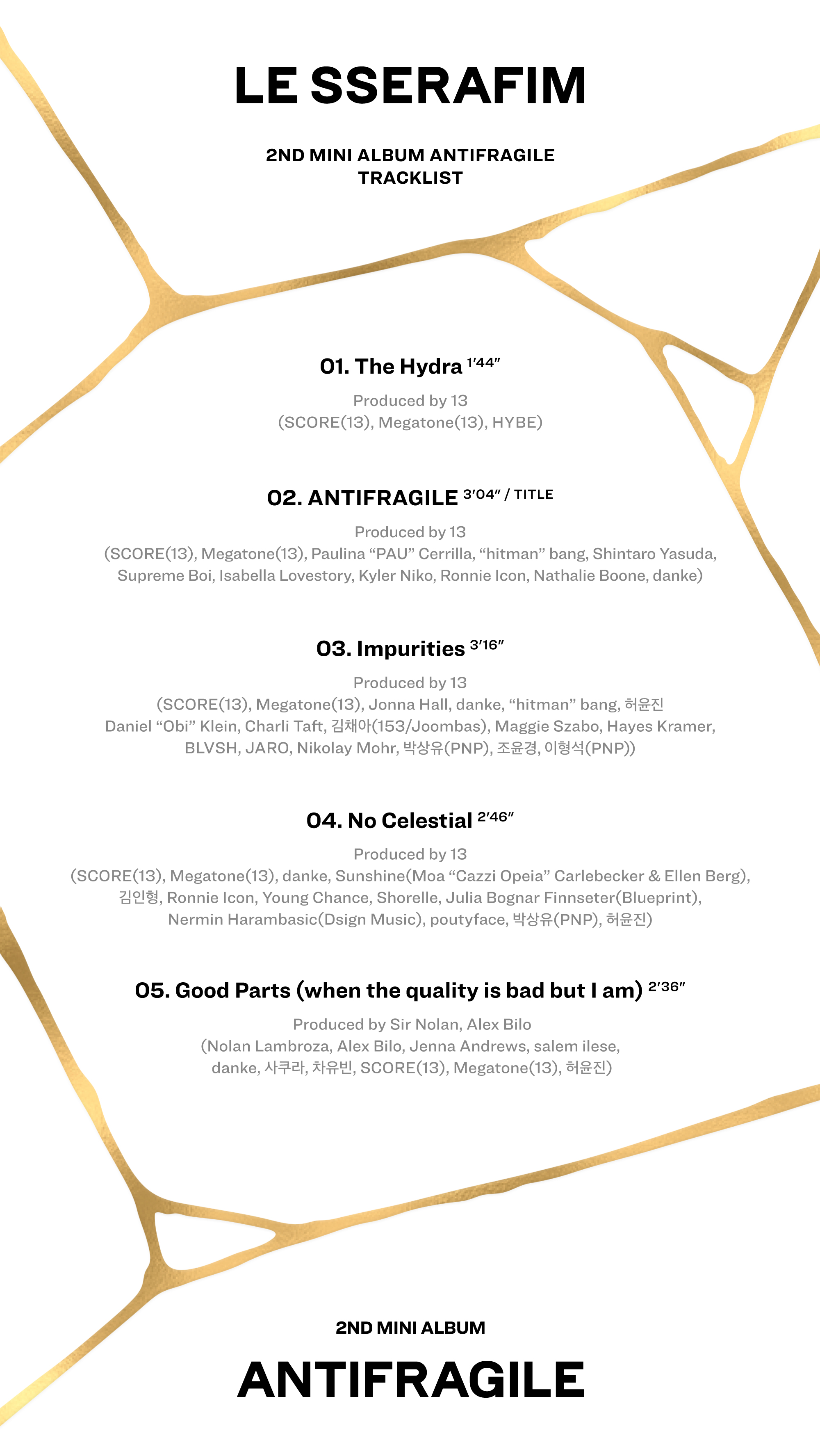 Weverse LE SSERAFIM Image - ANTIFRAGILE TRACKLIST