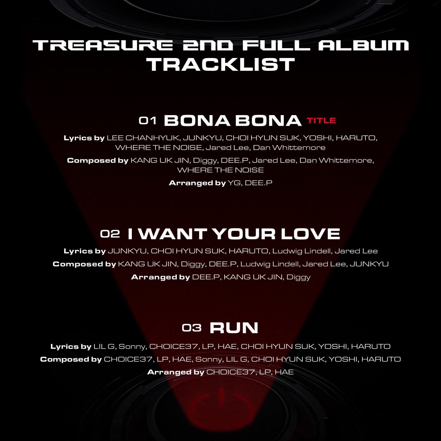 TREASURE - 2ND FULL ALBUM 'REBOOT' TRACKLIST POSTER