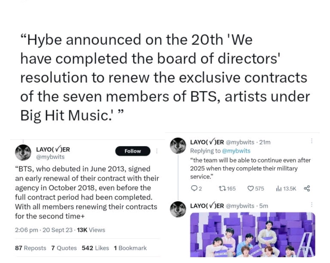 BTS Community Post - All 7 members of BTS eventually Signed a Second ...