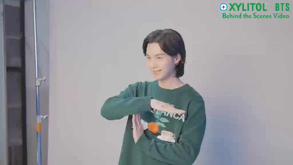 BTS Community Posts Lotte shared a behindthescenes video of Yoongi from the Xylitol