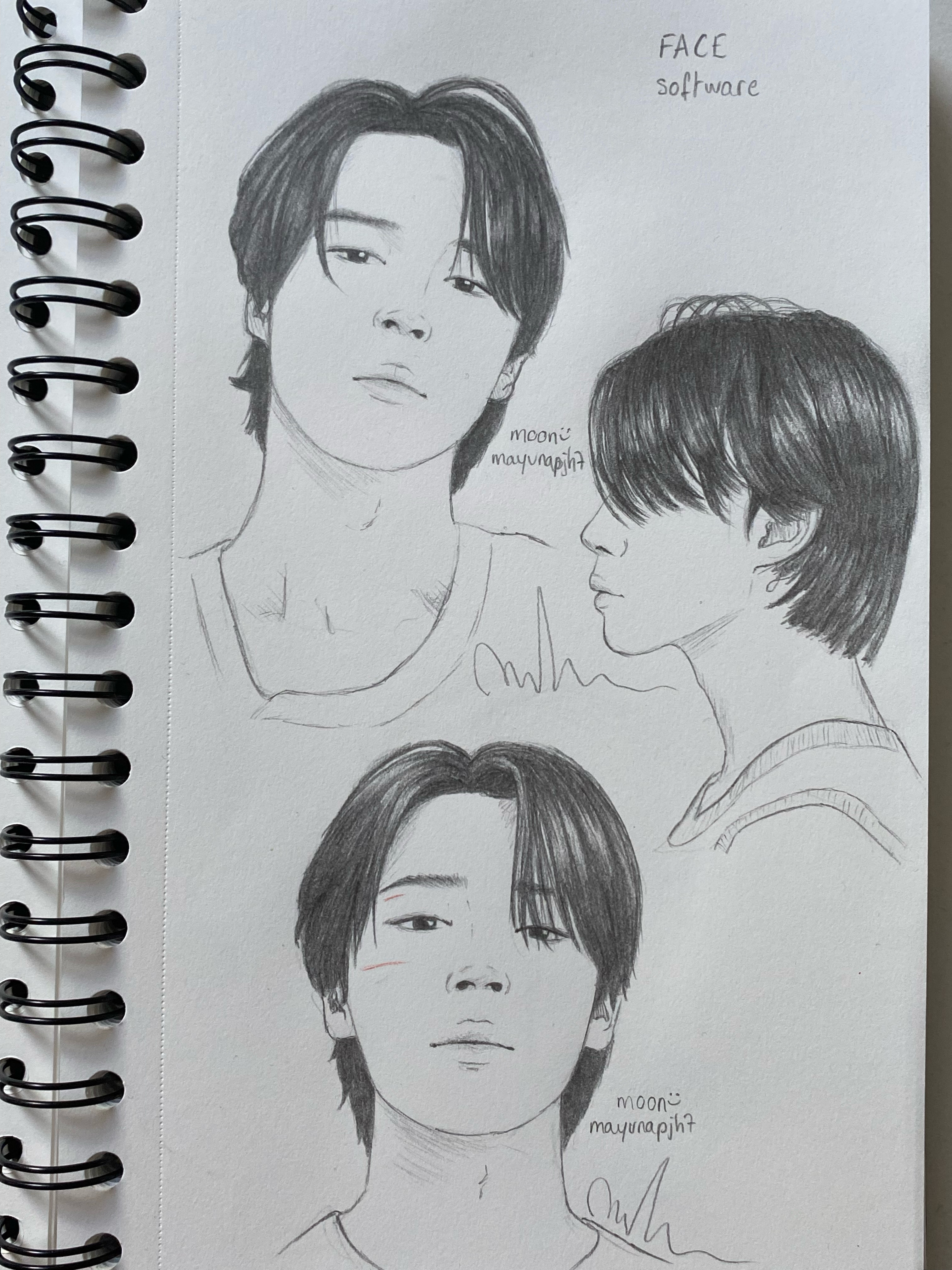 Black And White Bts Symbol Realistic Sketch, Size: A4