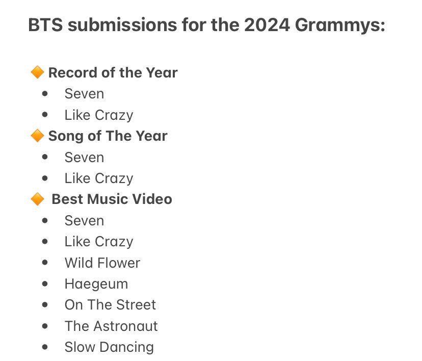 Weverse Zone Community Posts bts submissions for the 2024 grammys