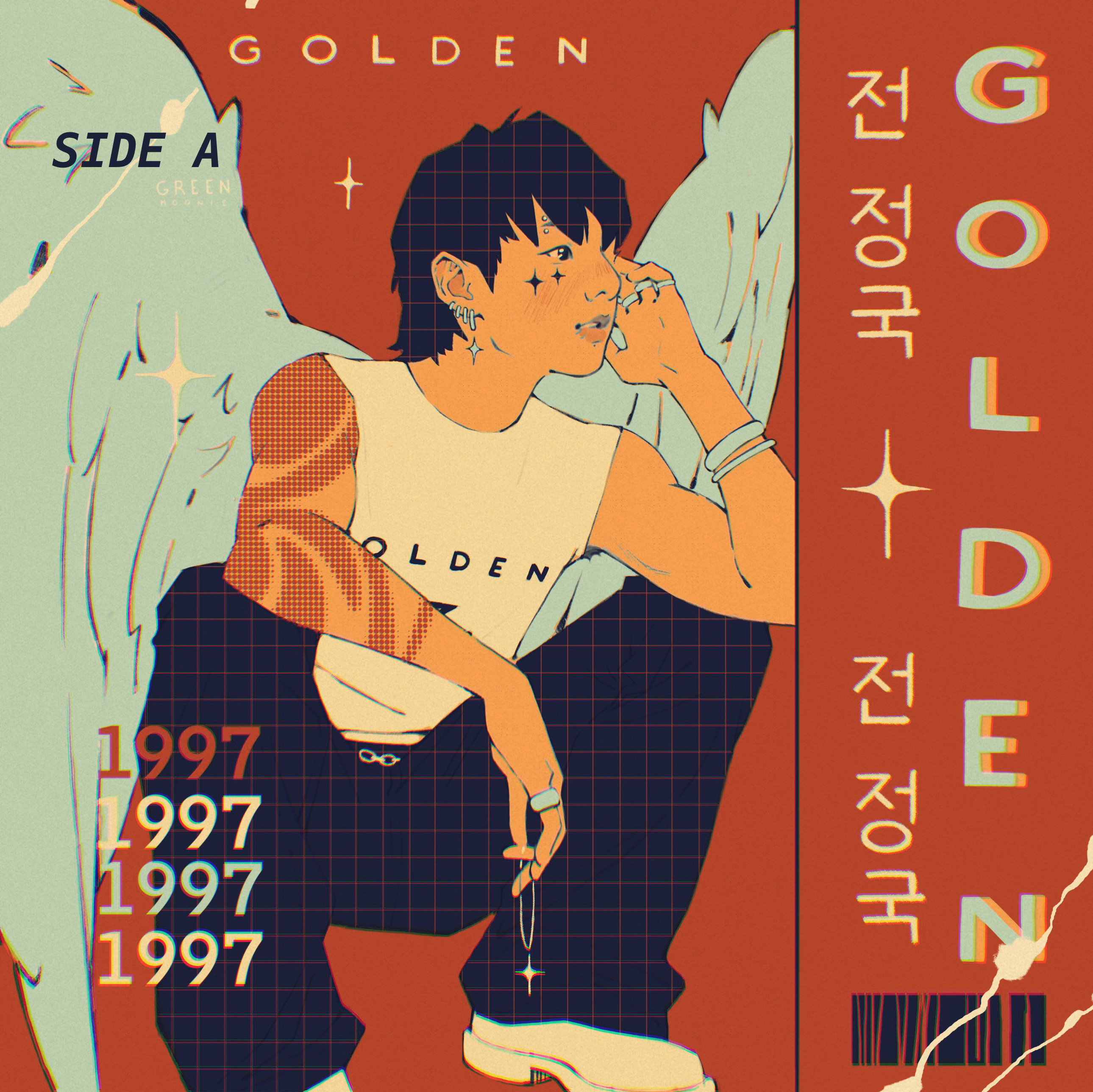 BTSコミュニティの投稿 - #Draw_our_GOLDEN_moment I drew these two