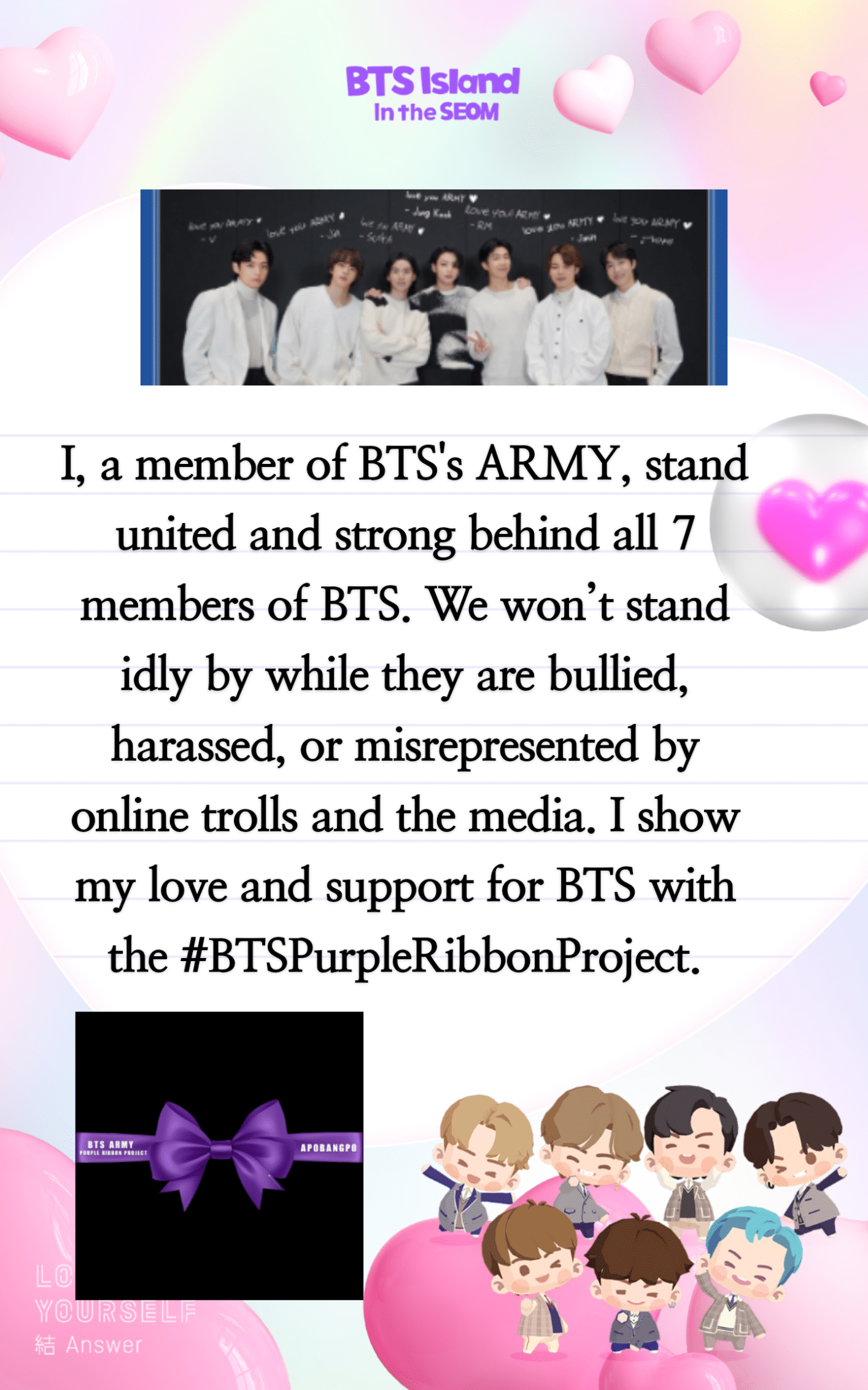 Carta de fans de Weverse de BTS