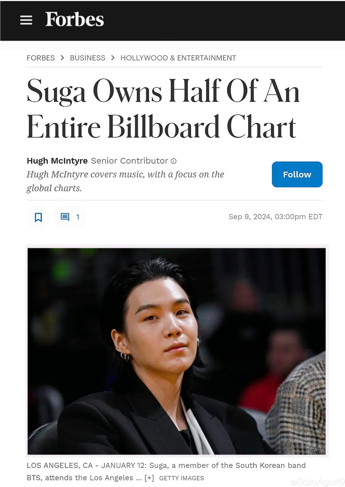 BTS Community Post - and more good news! 🌟🎉 FORBES reports on / #Yoongi “Suga Owns Half Of An ...
