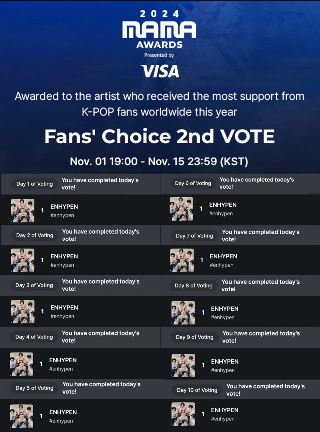 ENHYPEN Community Post - [🗳️] 2024 MAMA | Fans' Choice Award 🏆FANS ...
