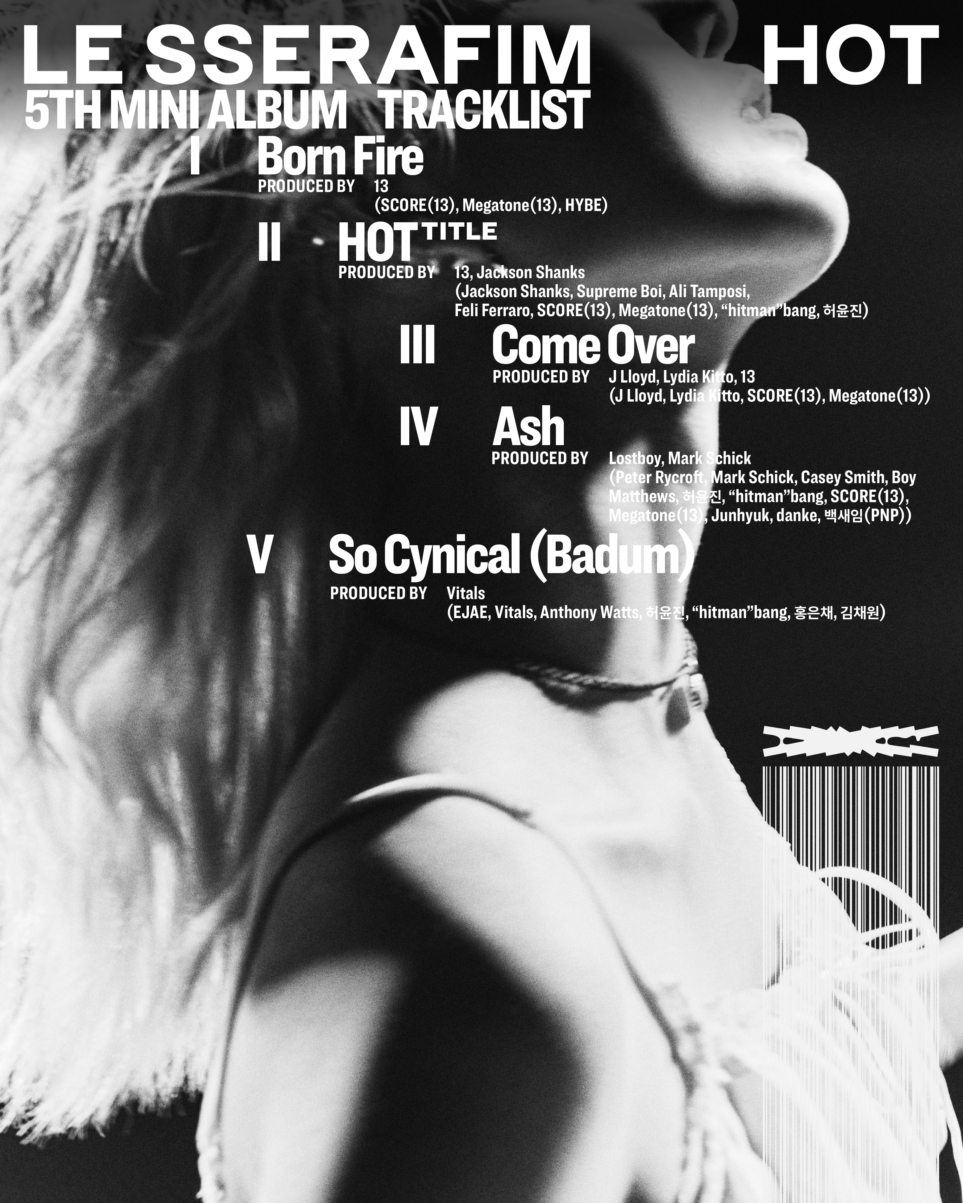 Weverse LE SSERAFIM Image - 'HOT' TRACKLIST