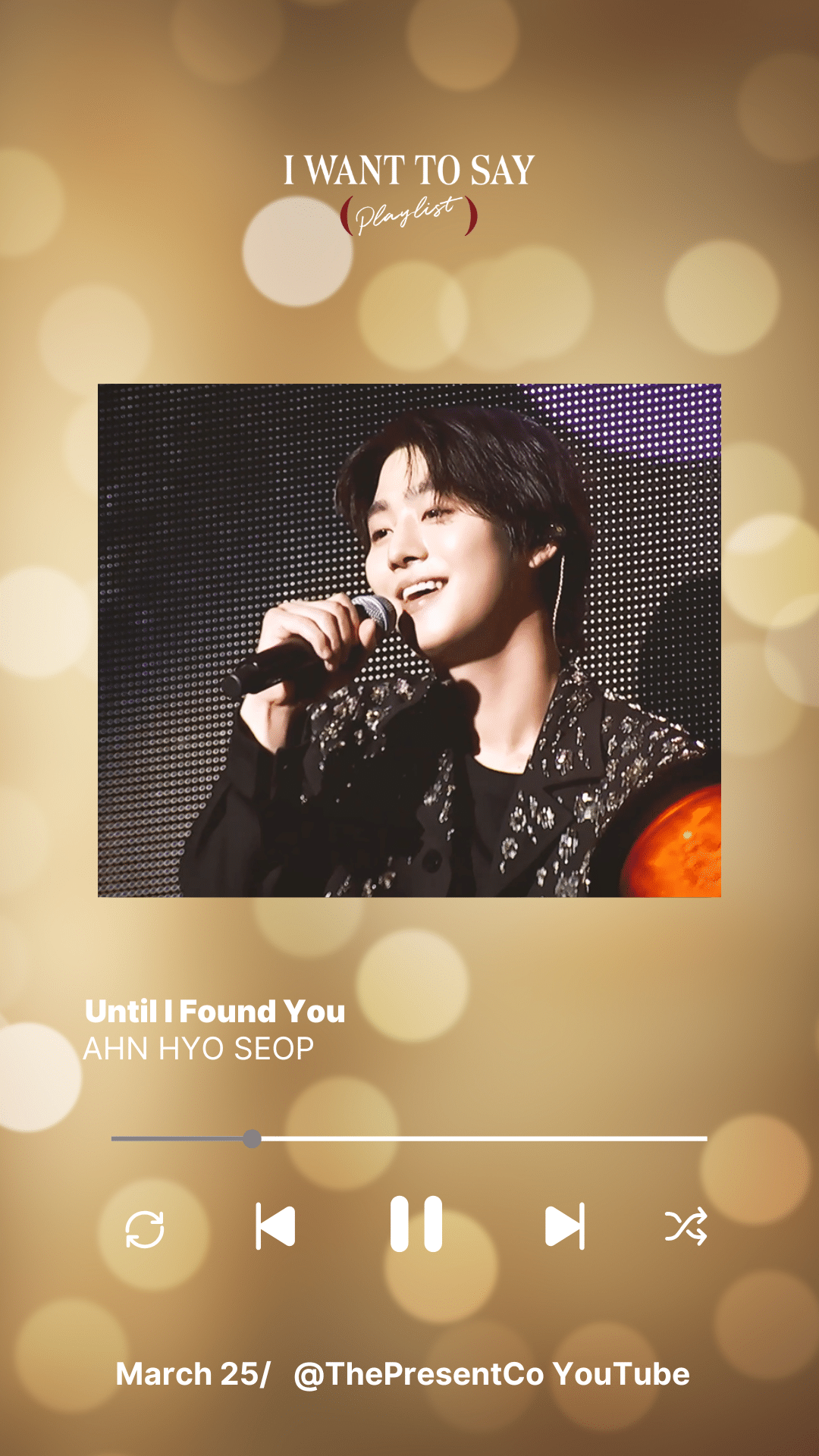 AHN HYO SEOP 커뮤니티 포스트 - [안효섭] I WANT TO SAY (𝓟𝓵𝓪𝔂𝓵𝓲𝓼𝓽) 📍https://youtu.be/3EhI7bfHDc0 ⏱️ March... 
