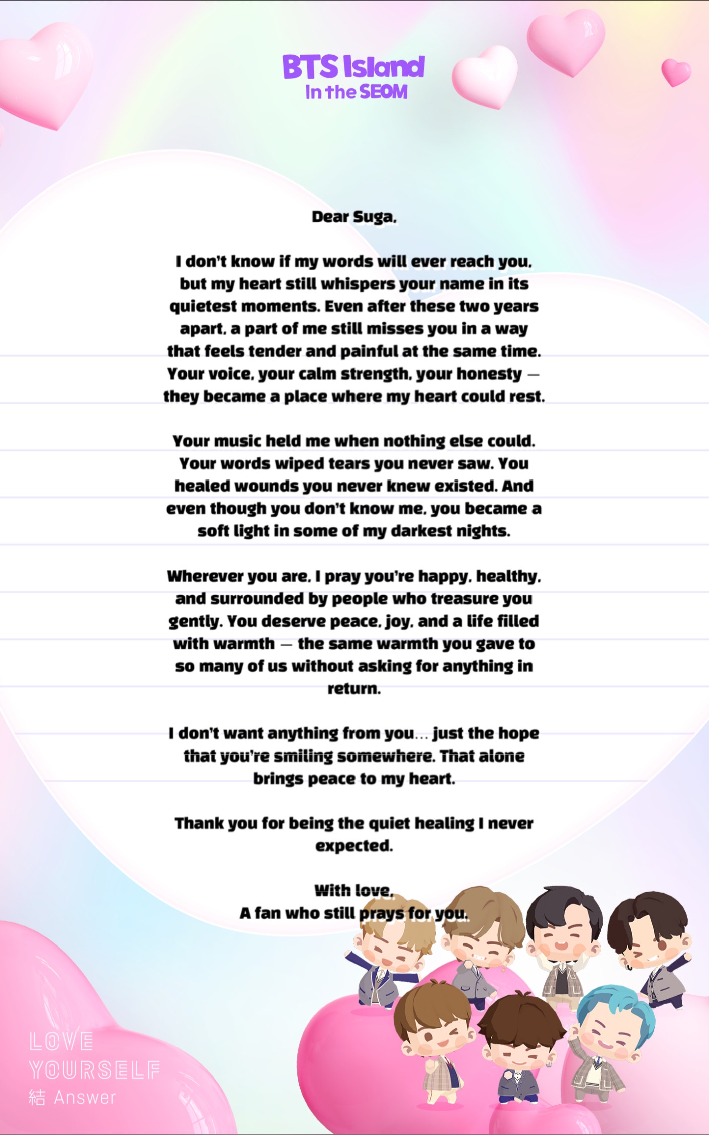 BTS Weverse Fan Letter