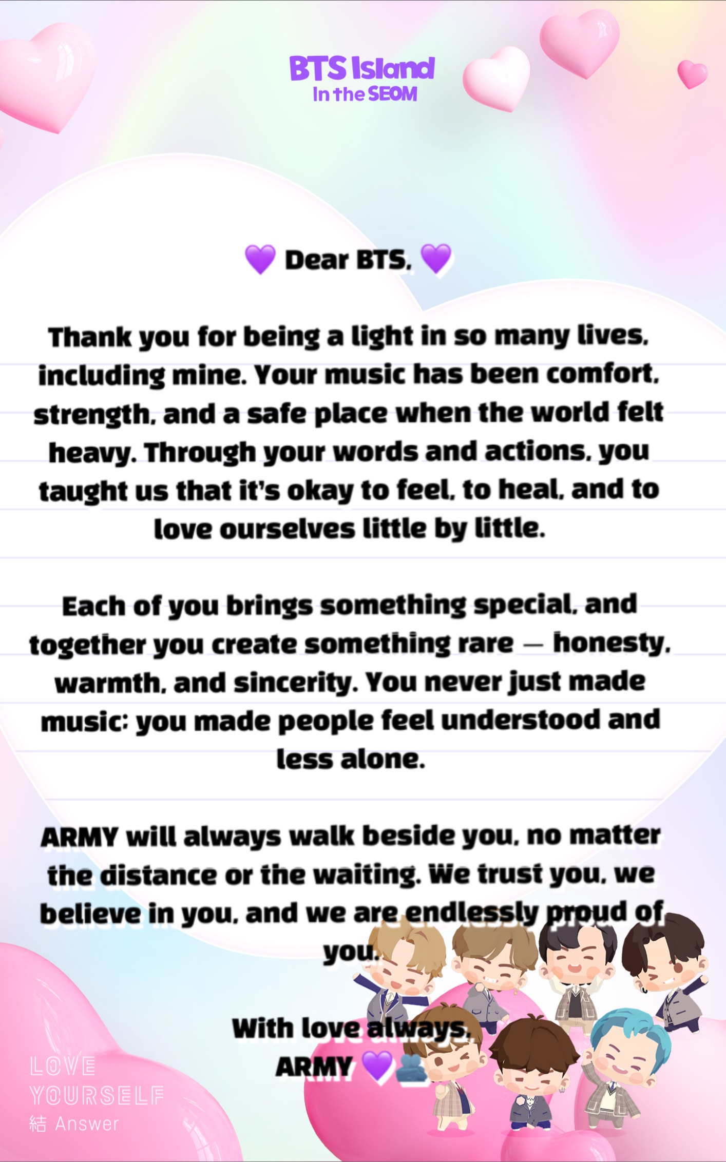 BTS Weverse Fan Letter