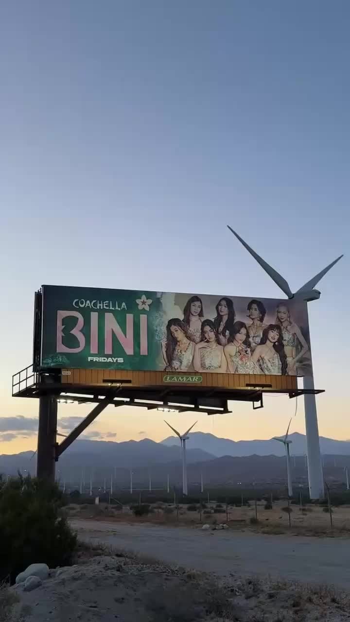 Bini Advertisement BINI Community Post - 🌸 BINI COACHELLA I-10 BILLBOARD AD 🌸 🎥: from our ...
