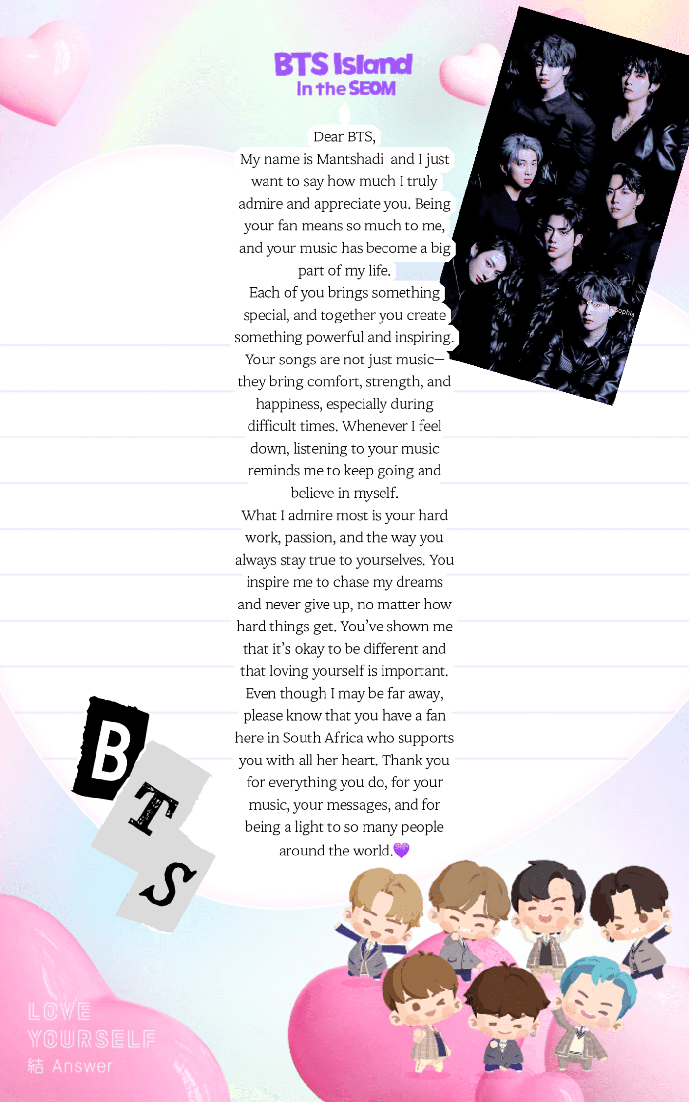 BTS Weverse Fan Letter