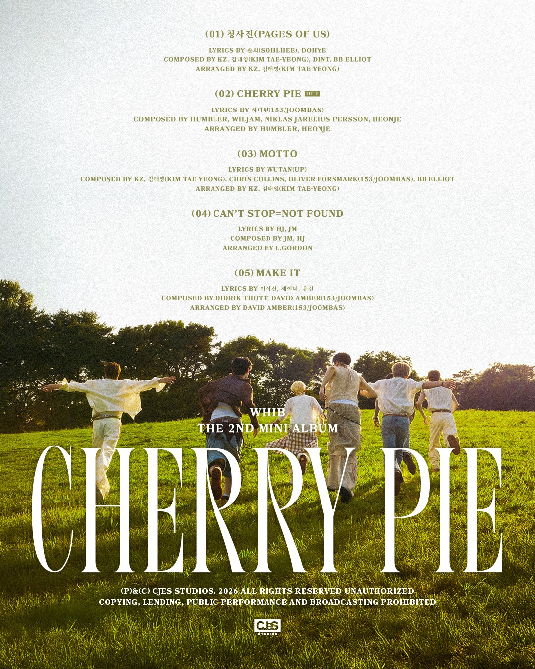 ジュンミン CHERRY PIE サノク トレカ ポカ チェリーパイ WHIB Weverse WHIB 画像 - WHIB The 2nd Mini Album [CHERRY PIE] Track List