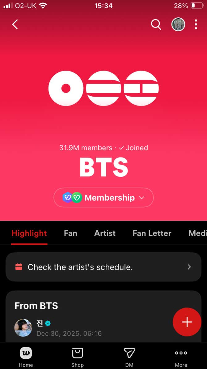 BTS Community Post - i couldnt load the app for quite a few minutes ...