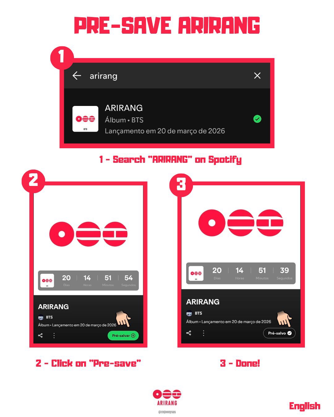 BTSコミュニティの投稿 - ARMY, pre-save the ARIRANG album. This