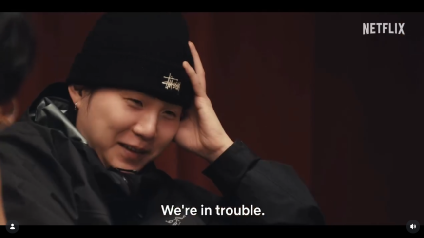 BTS Community Post - He's so cute saying "we're in trouble!" #BTS