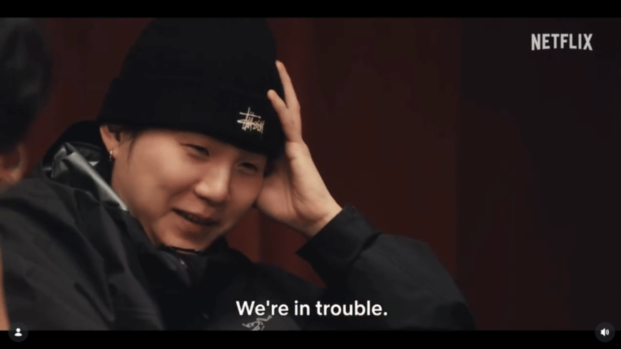 BTS Community Post - He's so cute saying "we're in trouble!" #BTS