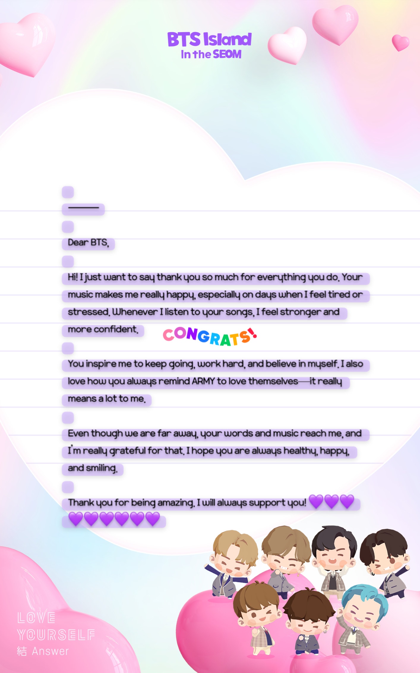 BTS Weverse Fan Letter